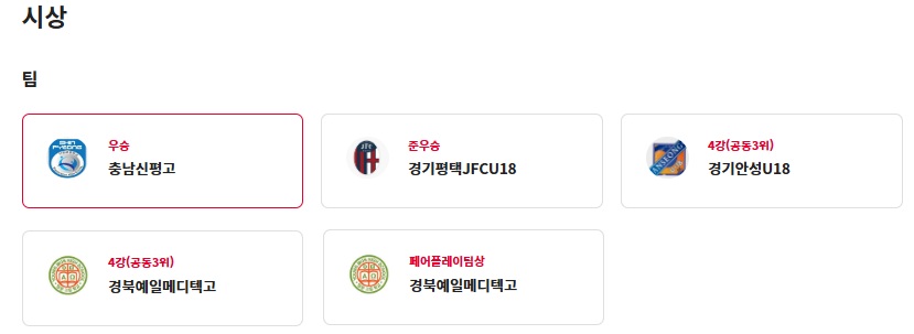 제50회 문화체육관광부장관기 전국 고등학교 축구대회 결과 및 최종 순위, 개인 수상(우승 충남신평고 , MVP 김우성)