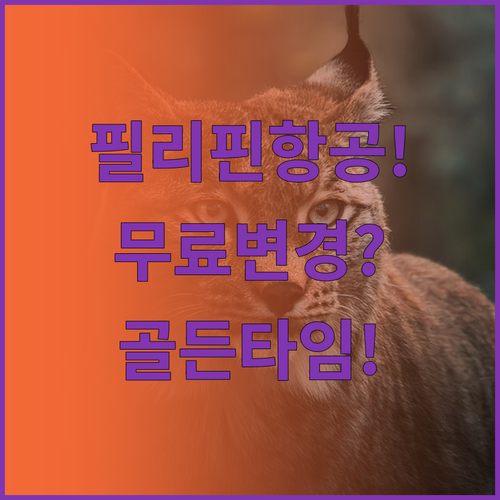 필리핀항공 좌석 변경 방법과 무료 변..