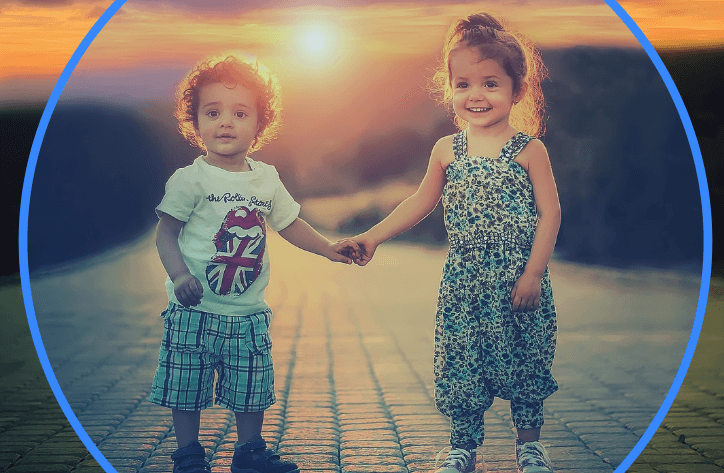 아기와 아이 사진