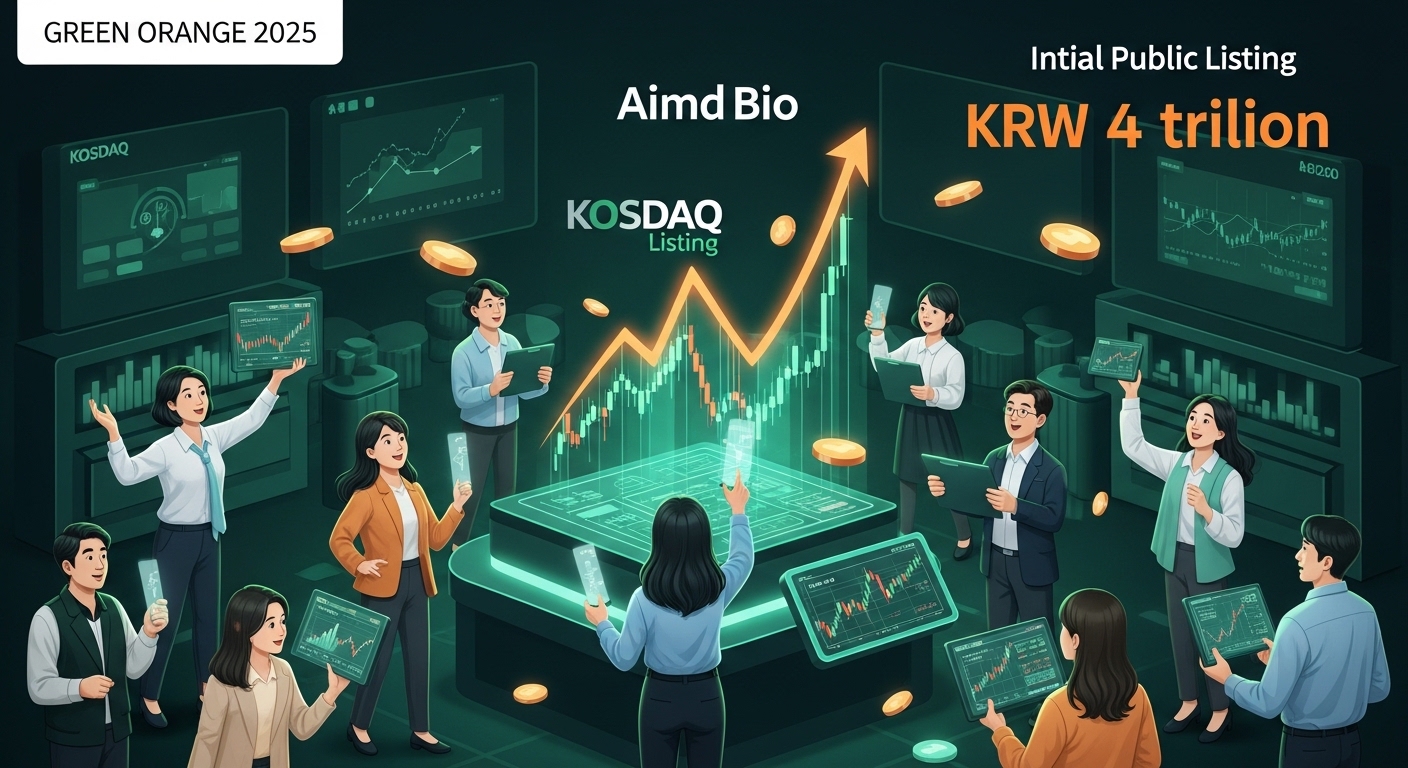 에임드바이오 코스닥 상장 IPO 시총 4조 급등 개인 투자자 그린오렌지 2025