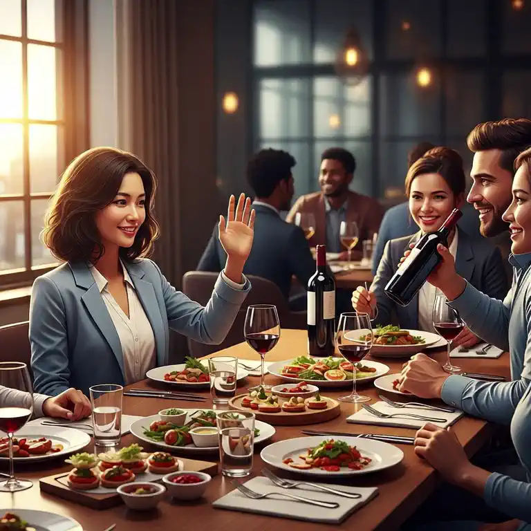 회식 자리에서 술 거절하는 직장인