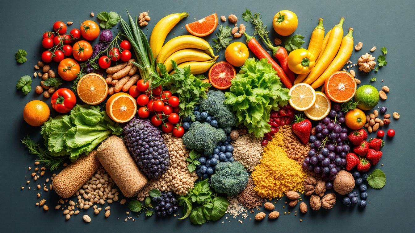 Healthy foods are displayed.