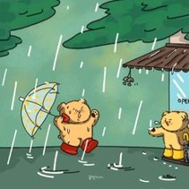 비오는데-우산을들고-비맞는-곰돌이