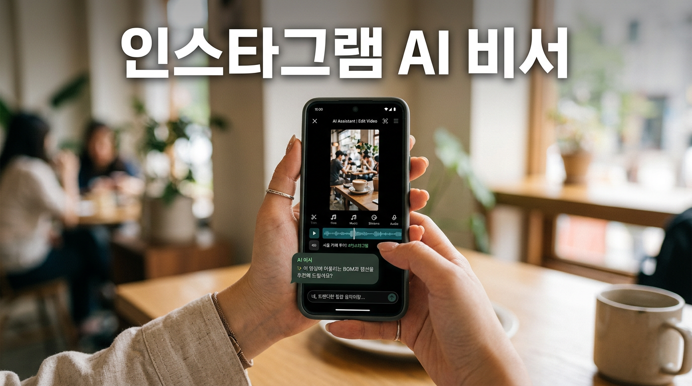 인스타그램 AI 비서로 숏폼 영상을 편집하는 모습을 보여주는 사진