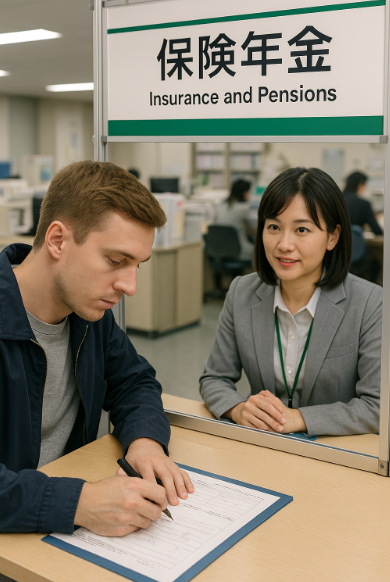 국민건강보험에 가입하는 모습입니다.