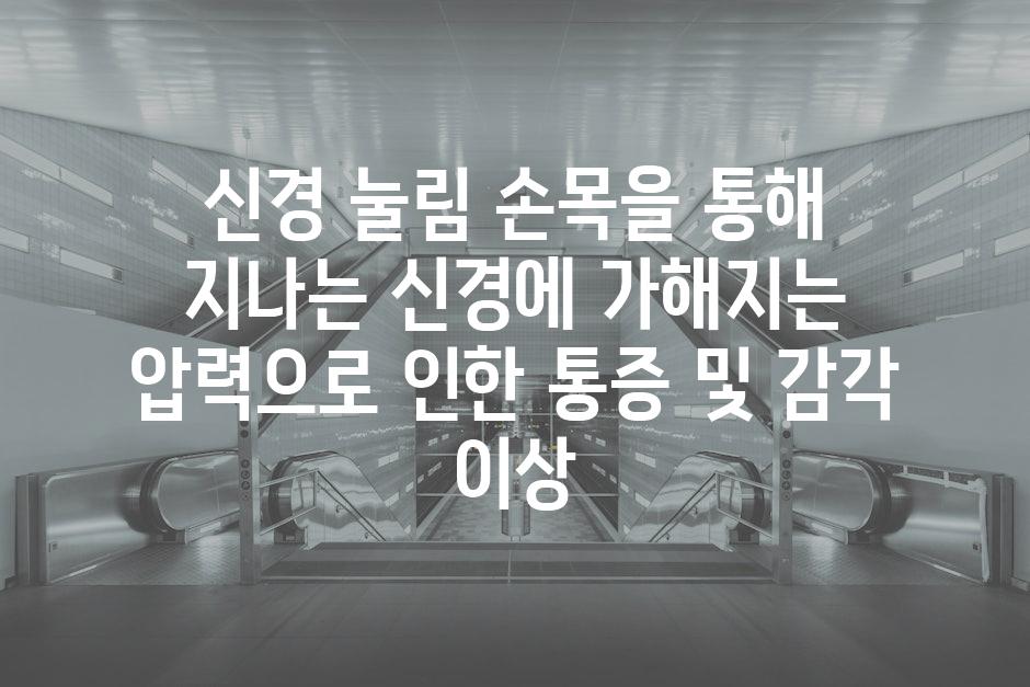 신경 눌림 손목을 통해 지나는 신경에 가해지는 압력으로 인한 통증 및 감각 이상