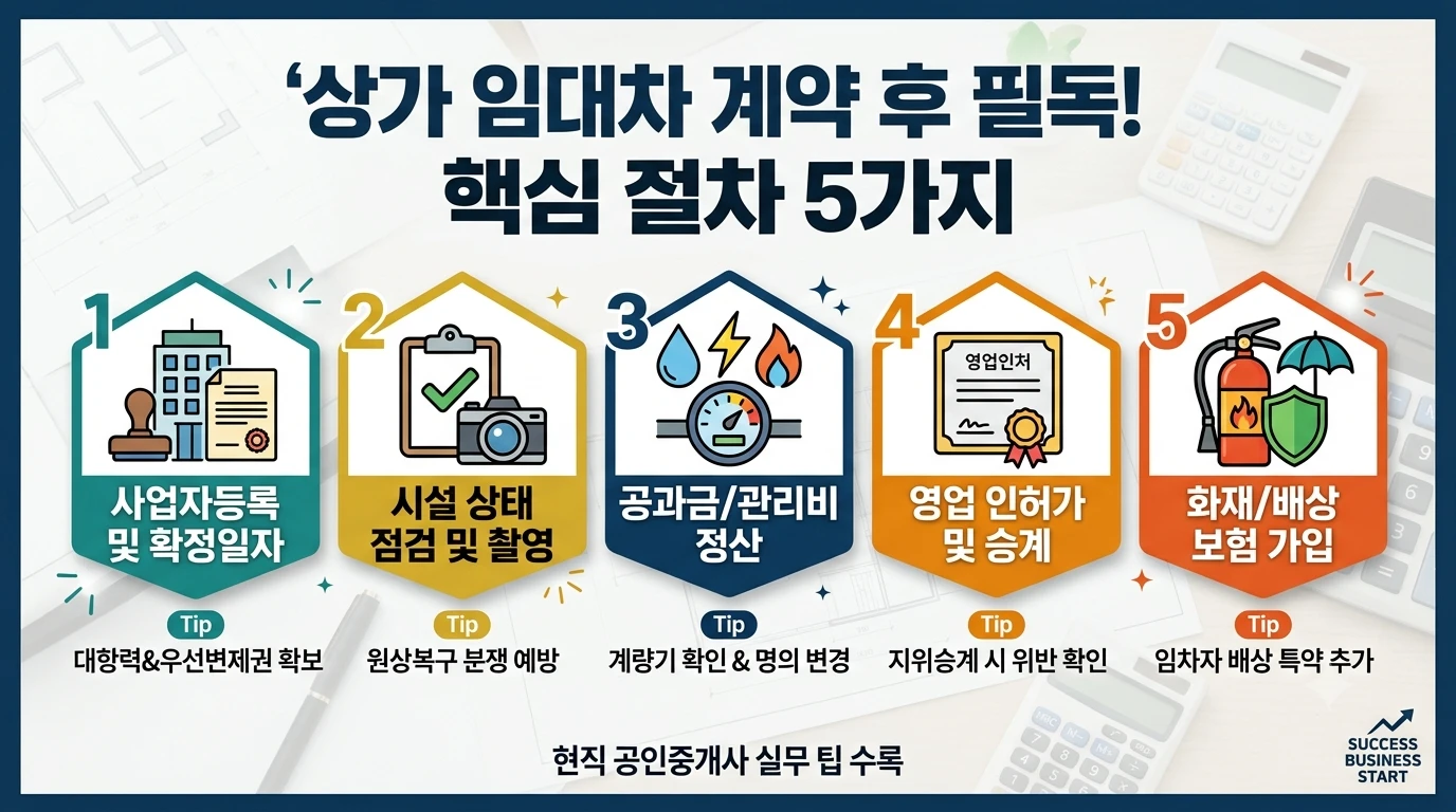 상가 임대차 계약 후 해야 할 일 5가지 (AI를 이용한 이미지 썸네일)