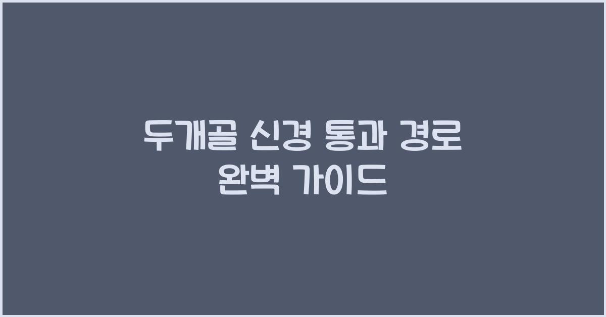 두개골 신경 통과 경로