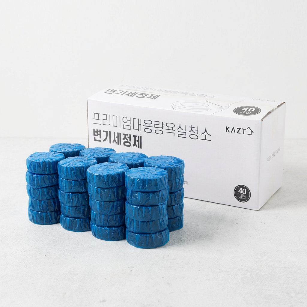 가쯔 프리미엄 대용량 욕실청소 변기세정제, 50g, 40개, 1박스 | 토스쇼핑