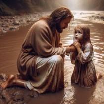 예수님과 어린아이 사진