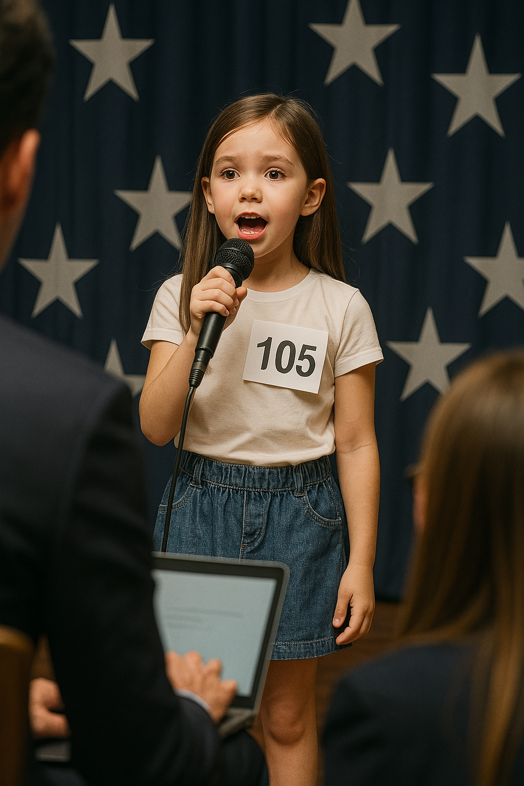 오디션 보고 있는 아이의 모습