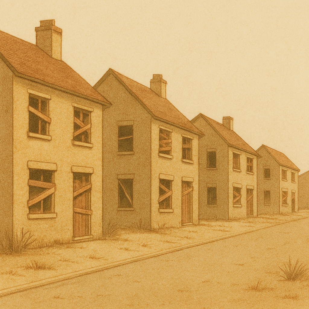 빈집이 늘어선 길 이미지