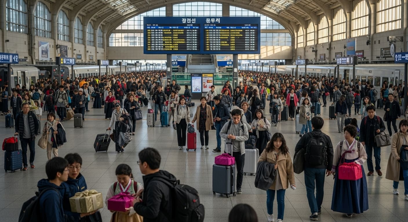 추석 연휴 운행되는 SRT 열차 출발 장면