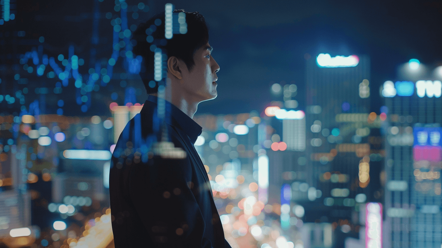 창문에-비친-차트와-남자