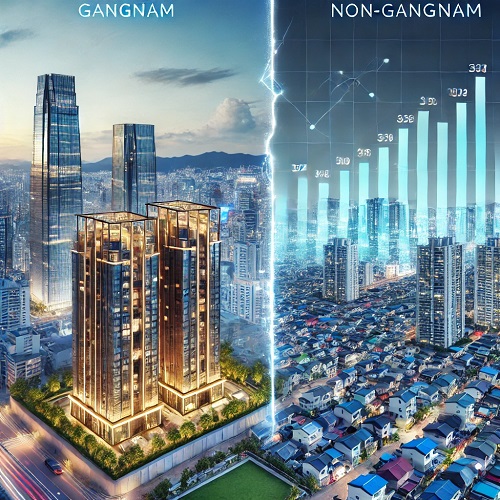 강남과 비강남 부동산 가격 차이