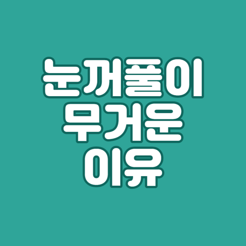 눈꺼풀이 무거운 이유