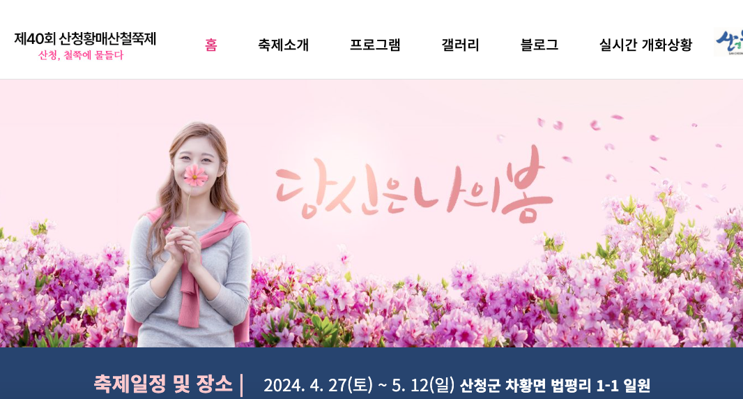 공식 홈페이지 화면