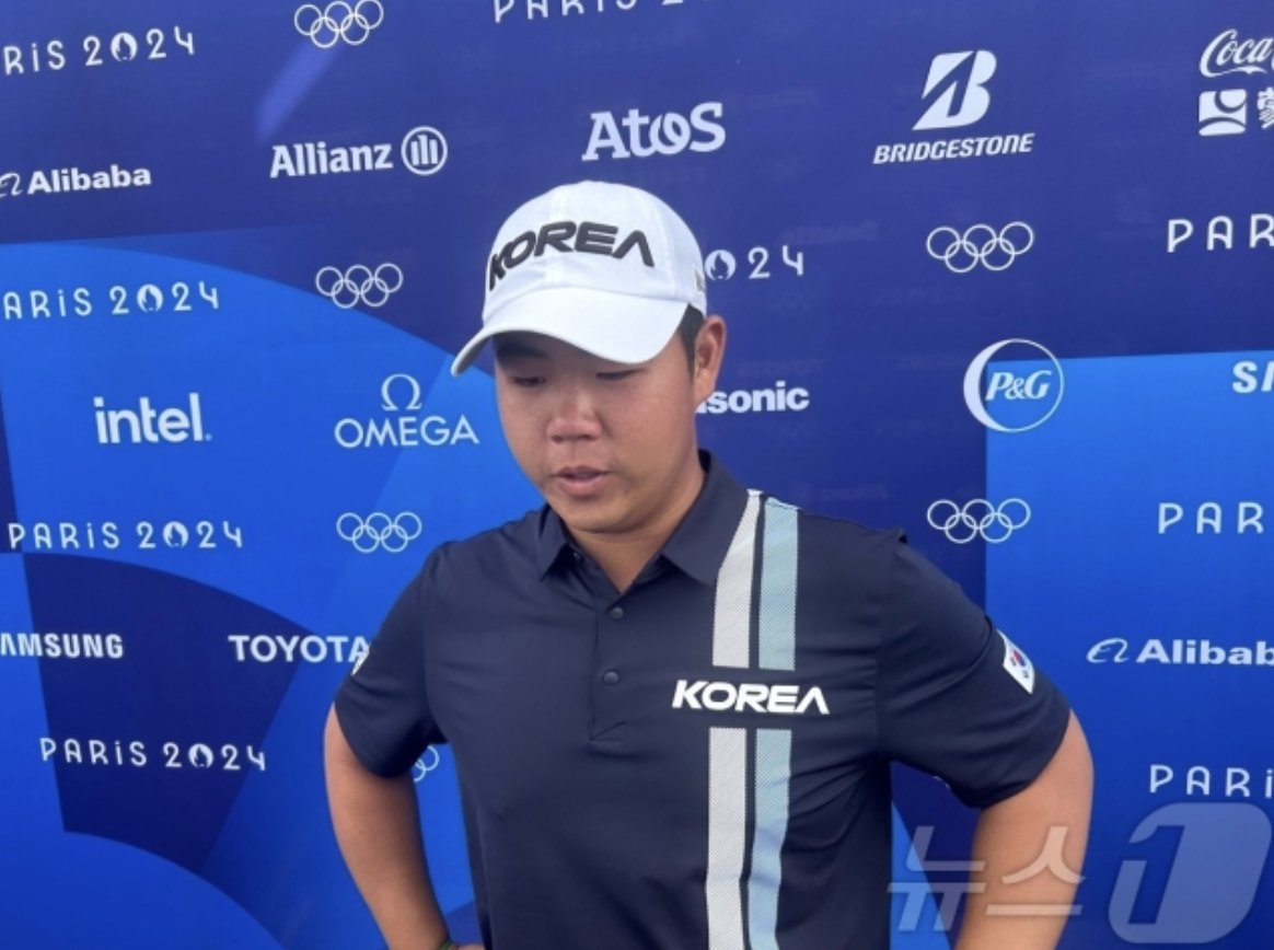 2024 파리올림픽 남자 골프 8위 김주형. 최종 라운드 종료 후 아쉬움의 눈물을 흘리며 인터뷰