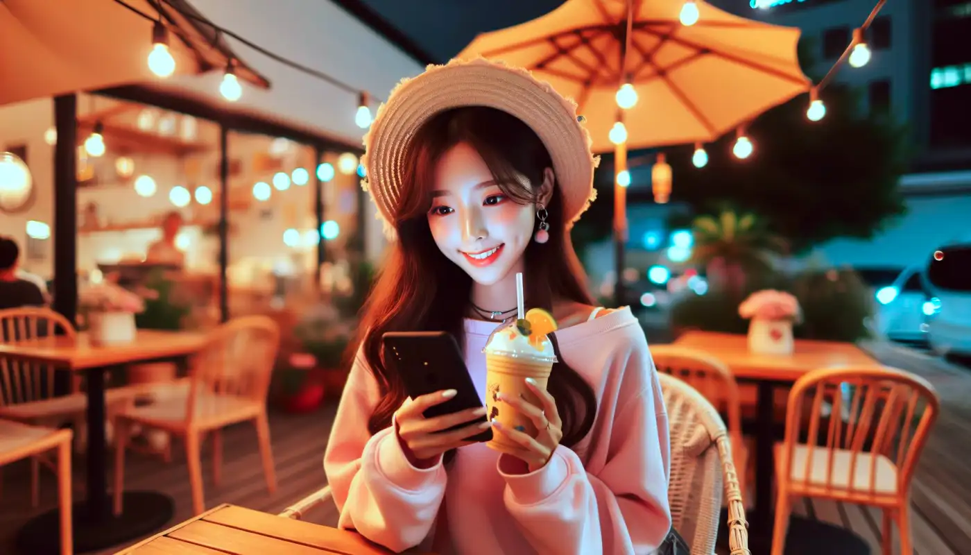 사진-크기-조절-어플-사용법을-활용하는-여성의-모습