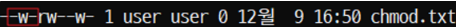 user에게서 read권한 삭제 output