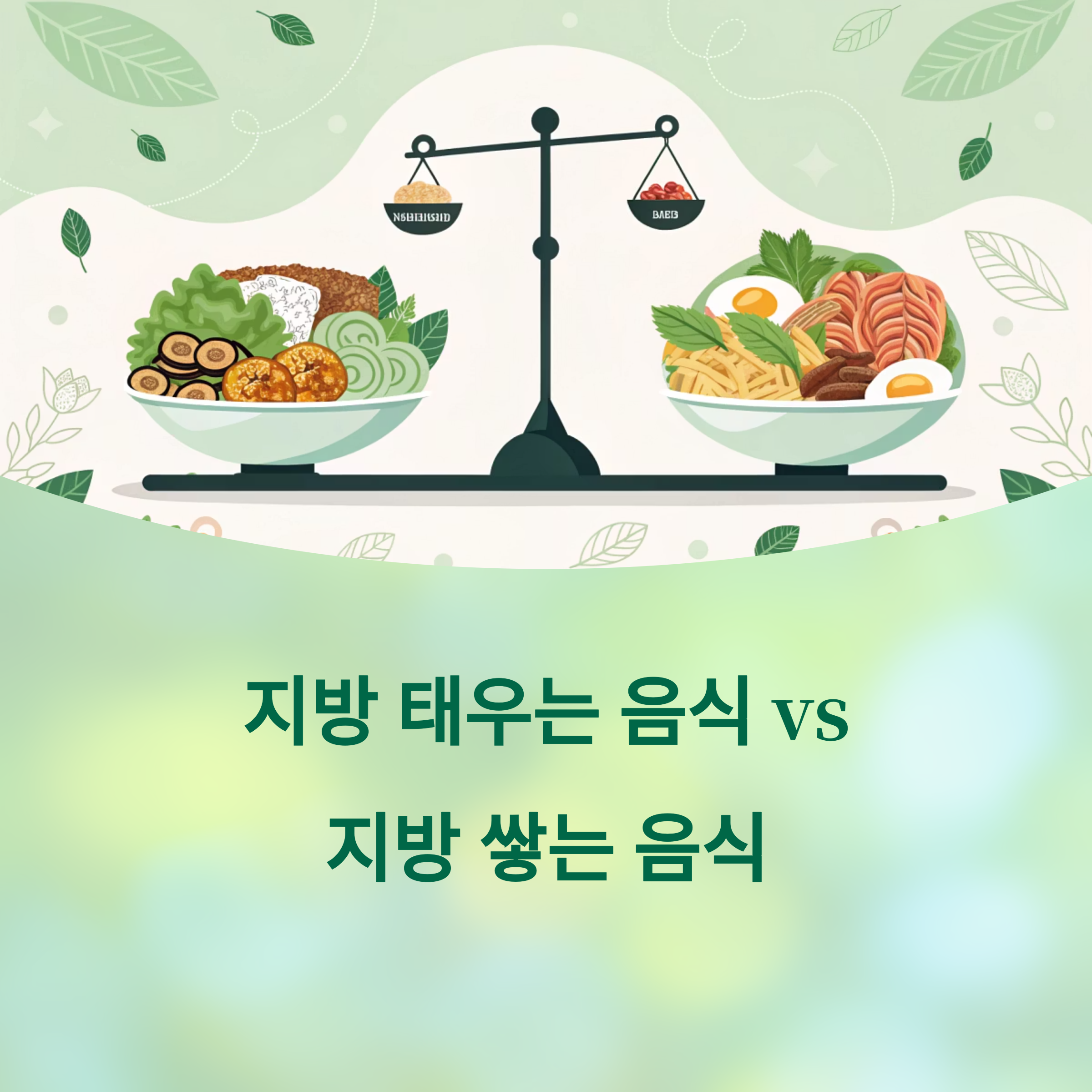 지방 태우는 음식 vs 지방 쌓는 음식에 대한 이미지