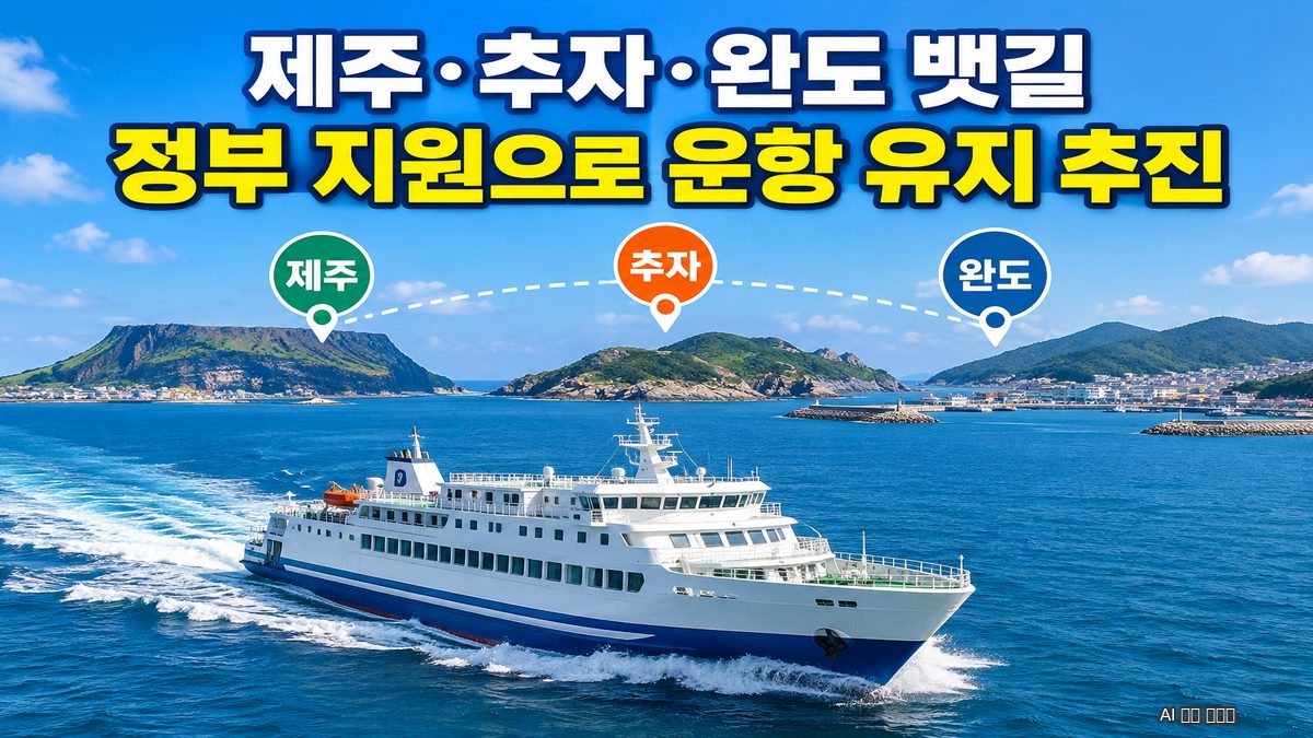 2026년 제주&middot;추자&middot;완도 여객선 항로 정부 지원 및 운항 유지 안내 이미지