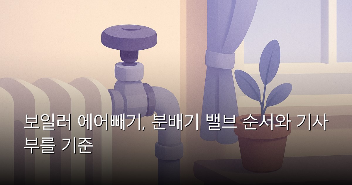 보일러 에어빼기, 분배기 밸브 순서와 기사 부를 기준