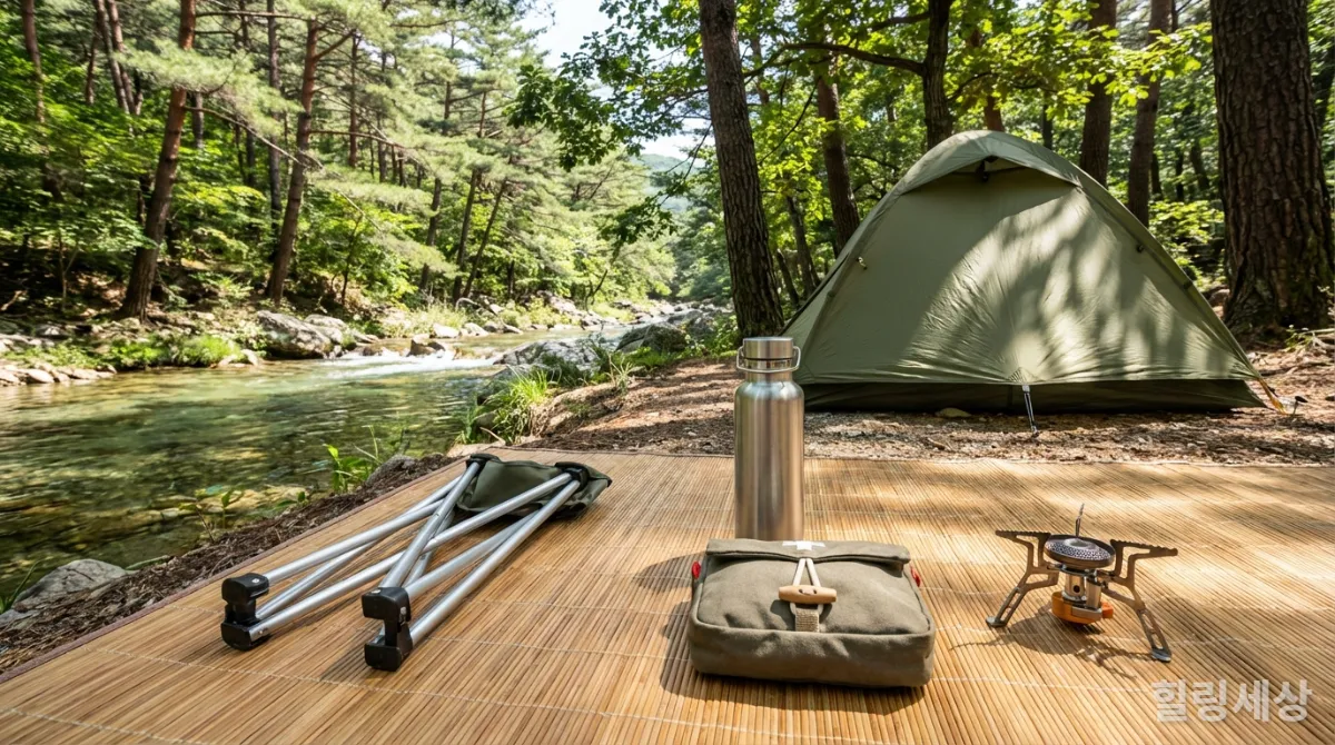 콰이어트케이션을 위한 경량 캠핑 장비와 필수품