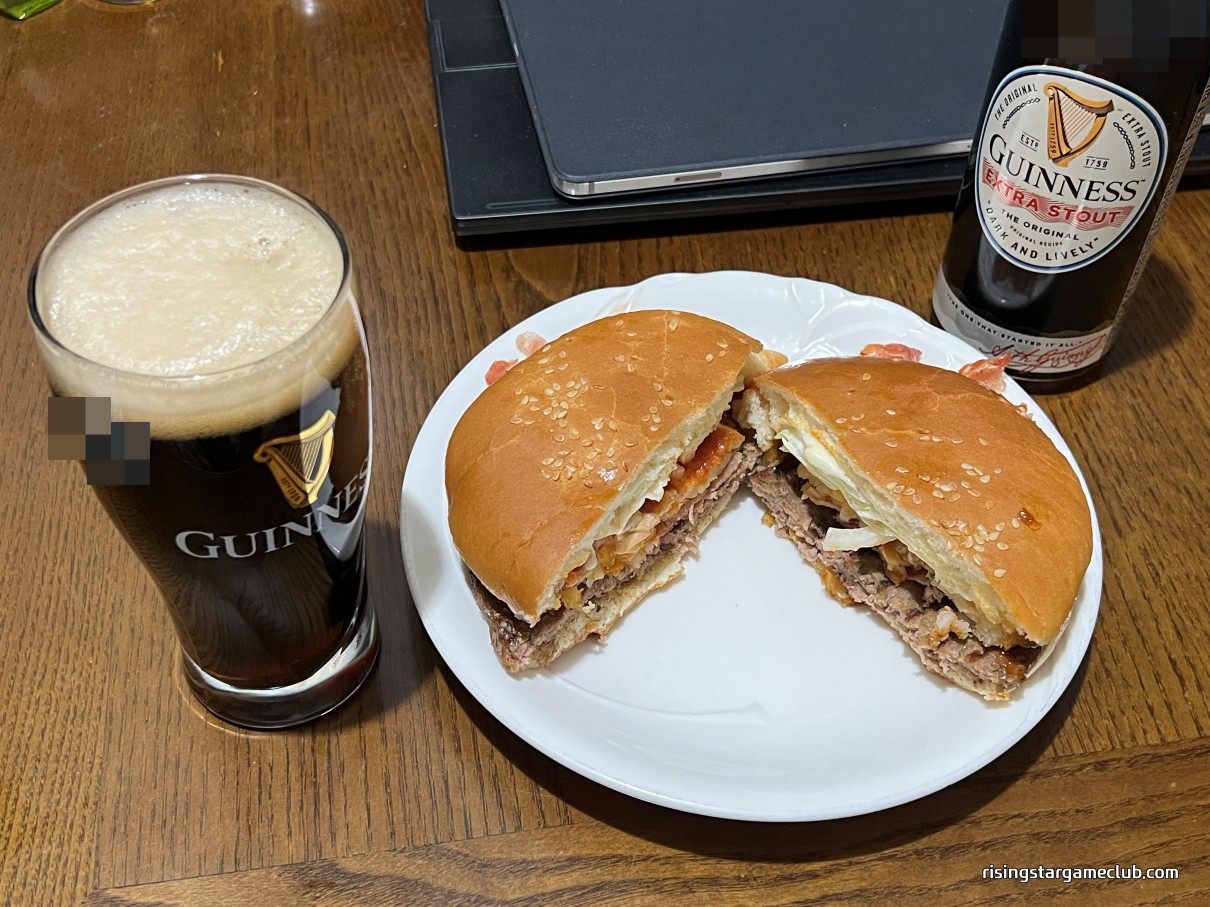 디아블로4 HELL로 버거킹 햄버거와 기네스 엑스트라 스타우트 페어링