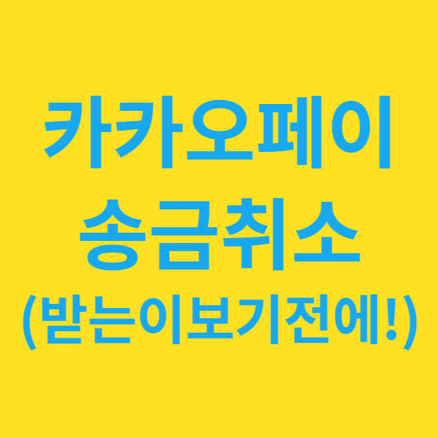 카카오페이 송금취소