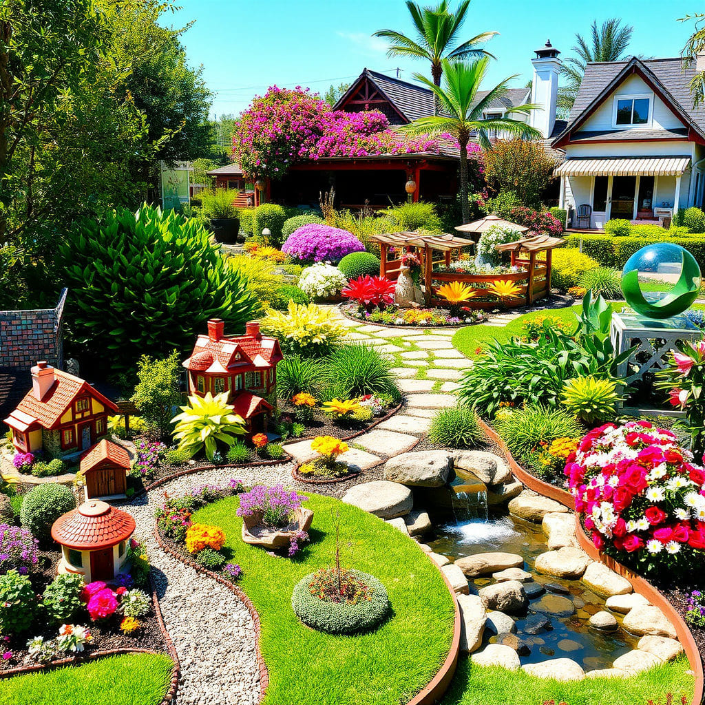 '다양한 주체가 참여한 100개의 특화정원'과 시민 대정원의 일부를 콜라주 형태로 구성하거나, 여러 정원이 파노라마처럼 펼쳐진 모습을 담습니다. 현대적인 디자인의 정원, 한국적인 아름다움을 담은 정원, 특정 식물에 집중한 정원 등 각기 다른 개성을 가진 정원들이 조화롭게 어우러진 모습을 표현합니다. 춘천시가 조성한 동행정원 '호수 조각'처럼 특별한 의미를 가진 정원 일부를 강조해도 좋습니다.