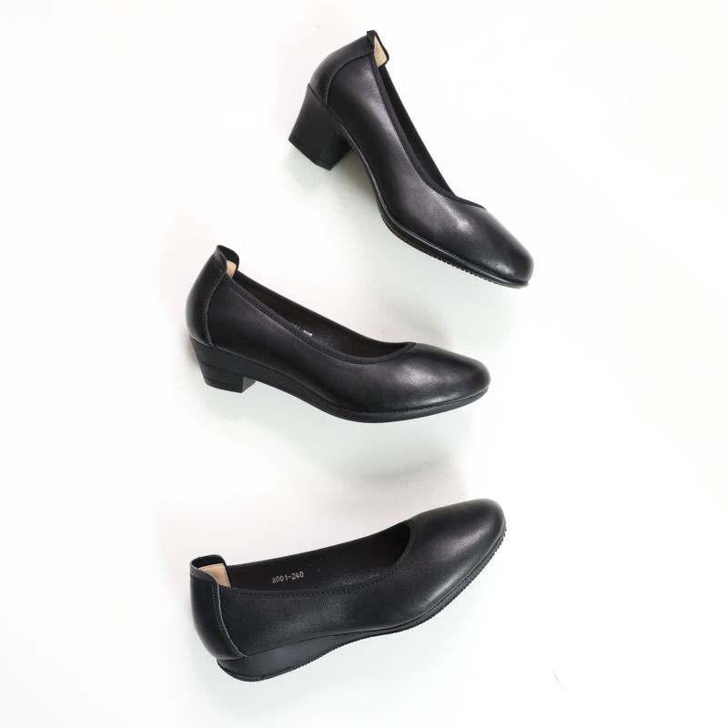 더웨이나인 발편한 여자 유니화 면접구두 통굽 정장구두