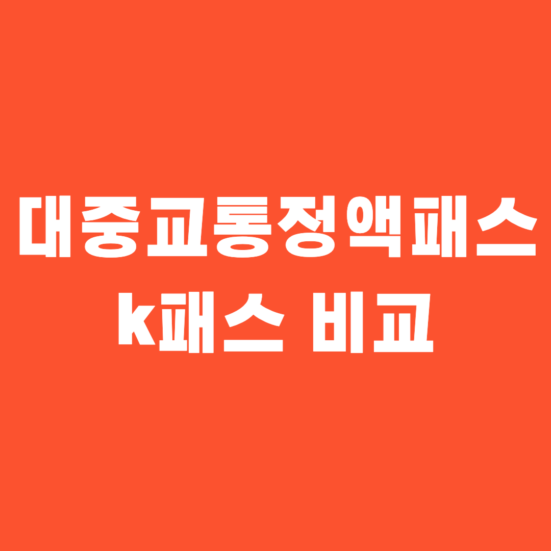 대중교통 교통패스 k패스 비교 신청
