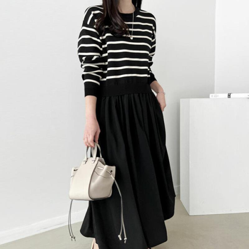 걸스데일리 걸스데일리 프리먼 배색 원피스 롱원피스