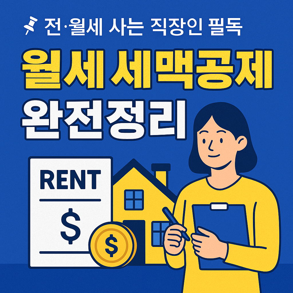 월세 세액공제를 이해하기 쉽게 설명하는 한국어 인포그래픽 썸네일 이미지