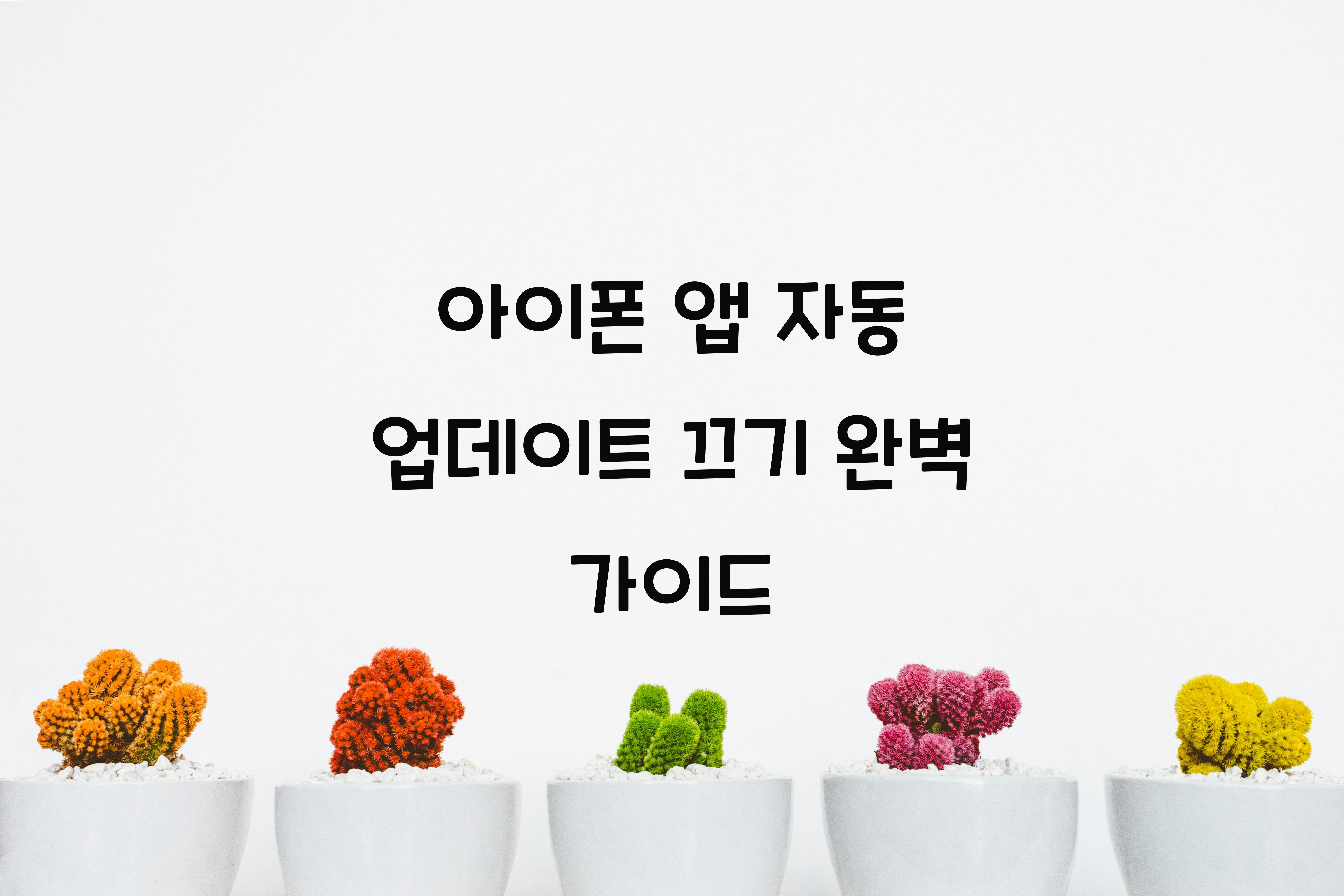 아이폰 앱 자동 업데이트 끄기