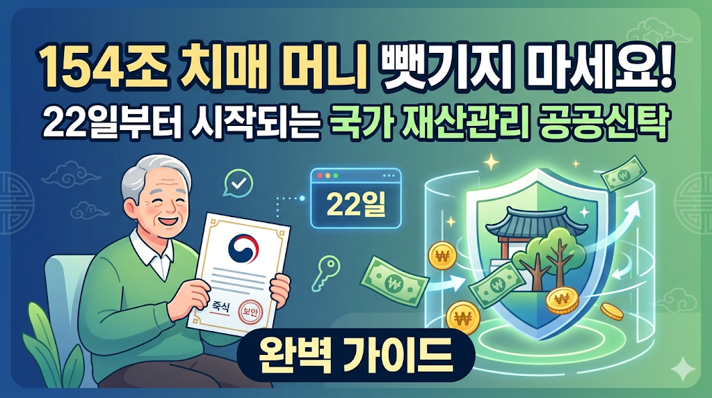 치매안심재산관리서비스(공공신탁) 신청대상, 방법: 기초연금 수급자 무료, 최대 10억 원까지 위탁 가능