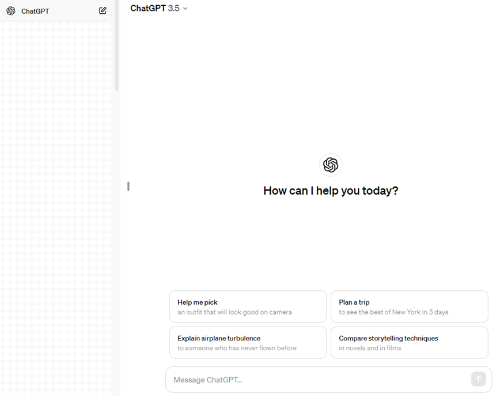 Chat GPT 대표 화면