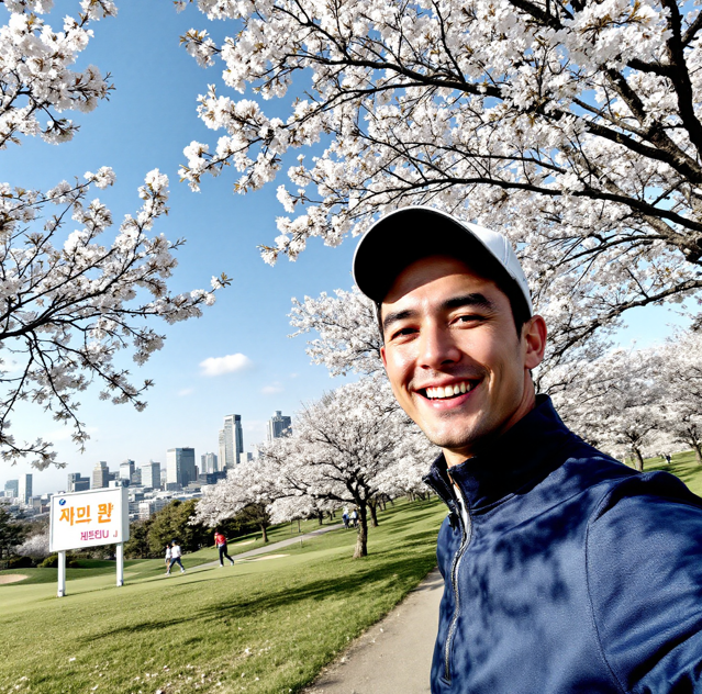 꽃이 만개한 골프장 이미지