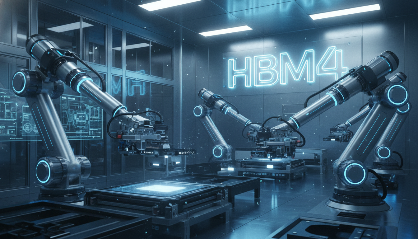 최첨단 HBM4 반도체를 대규모로 생산하는 스마트 공장 내부 모습