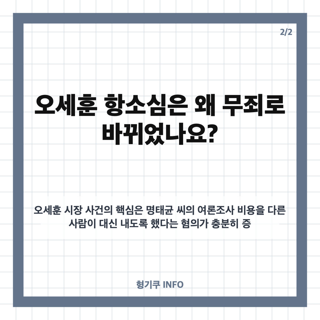 구회근 무죄 판결, 오세훈&middot;윤석열 항소심에서 주목받은 이유 카드뉴스 3
