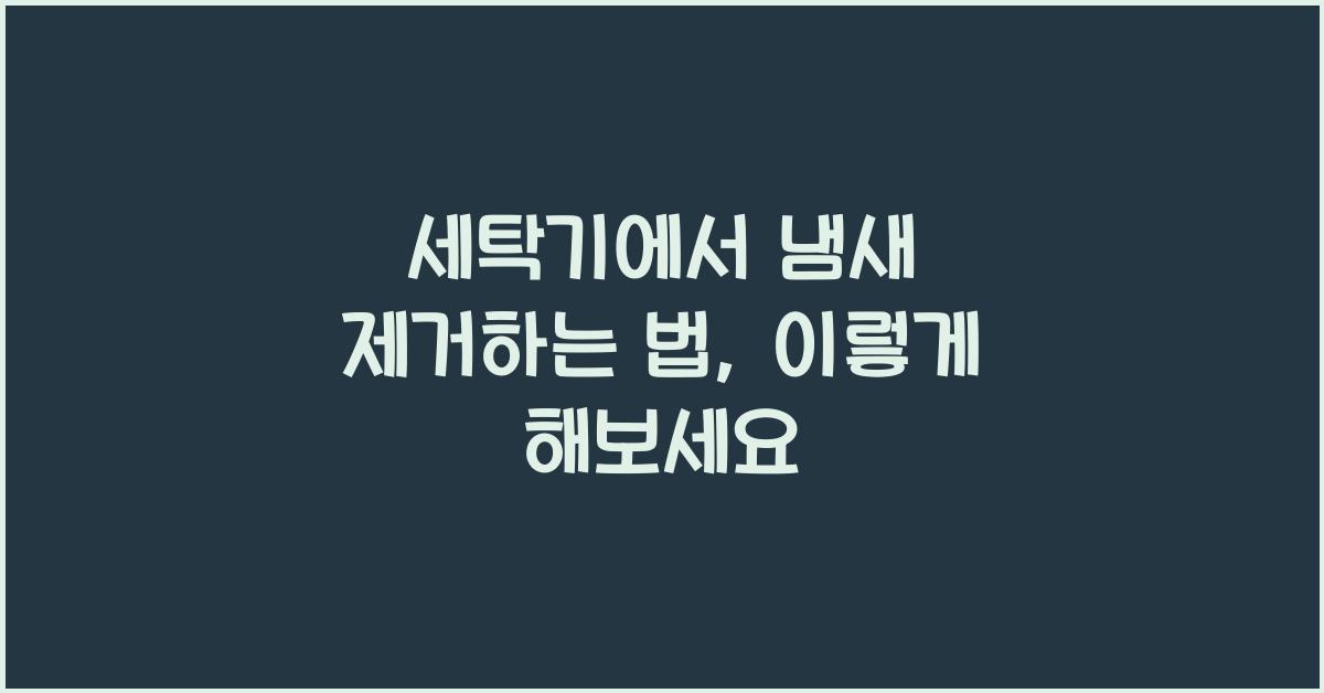 세탁기에서 냄새 제거하는 법