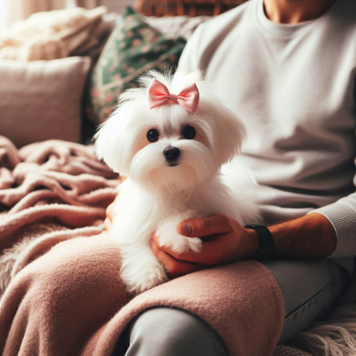 질투 많은 무릎 강아지 말티즈(Maltese) 랩독 무릎강아지