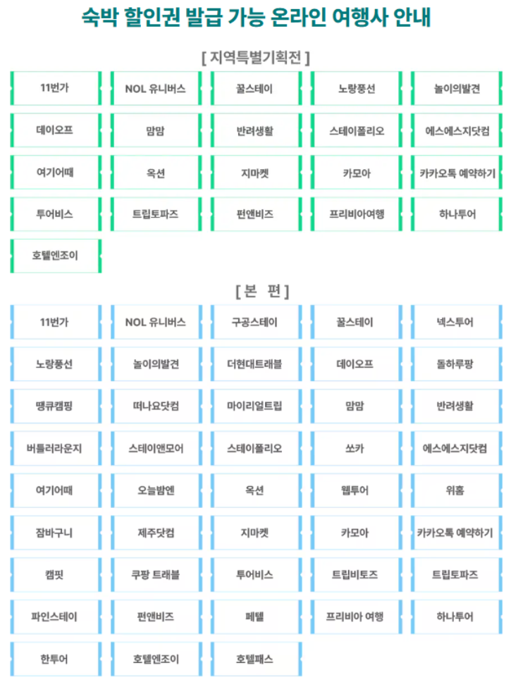 숙박할인권-발급가능여행사
