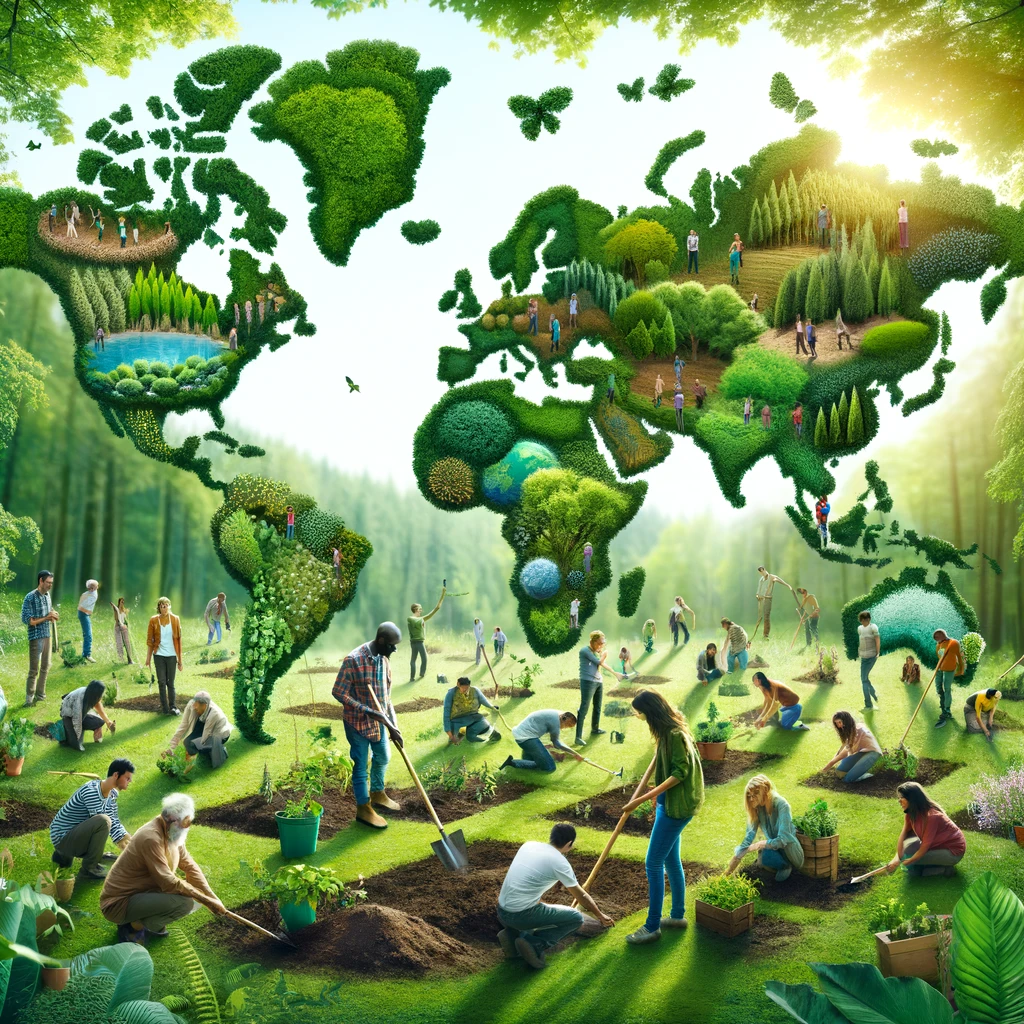 식목일을 상상해서 구현한 사진