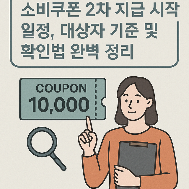 소비쿠폰 2차 지급 시작 일정, 대상자 기준 및 확인법 완벽 정리