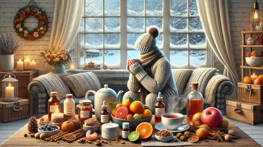 겨울철 건강관리 방법에 대해 알려주는 그림