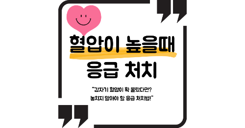 혈압이 높을때 응급처치