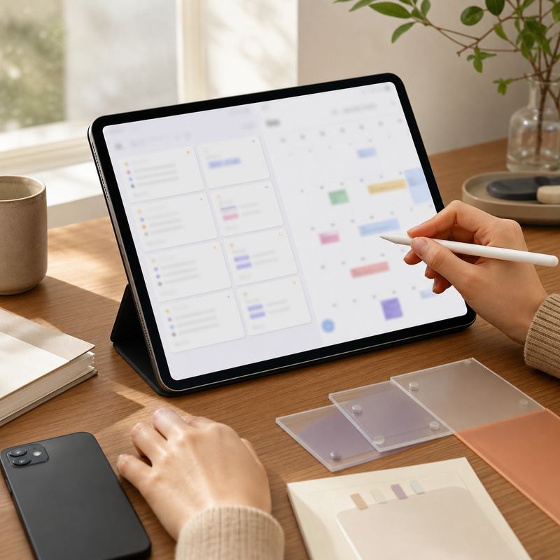 Notion Calendar 앱에서 노션 데이터베이스 일정과 Google Calendar 일정을 함께 보는 화면