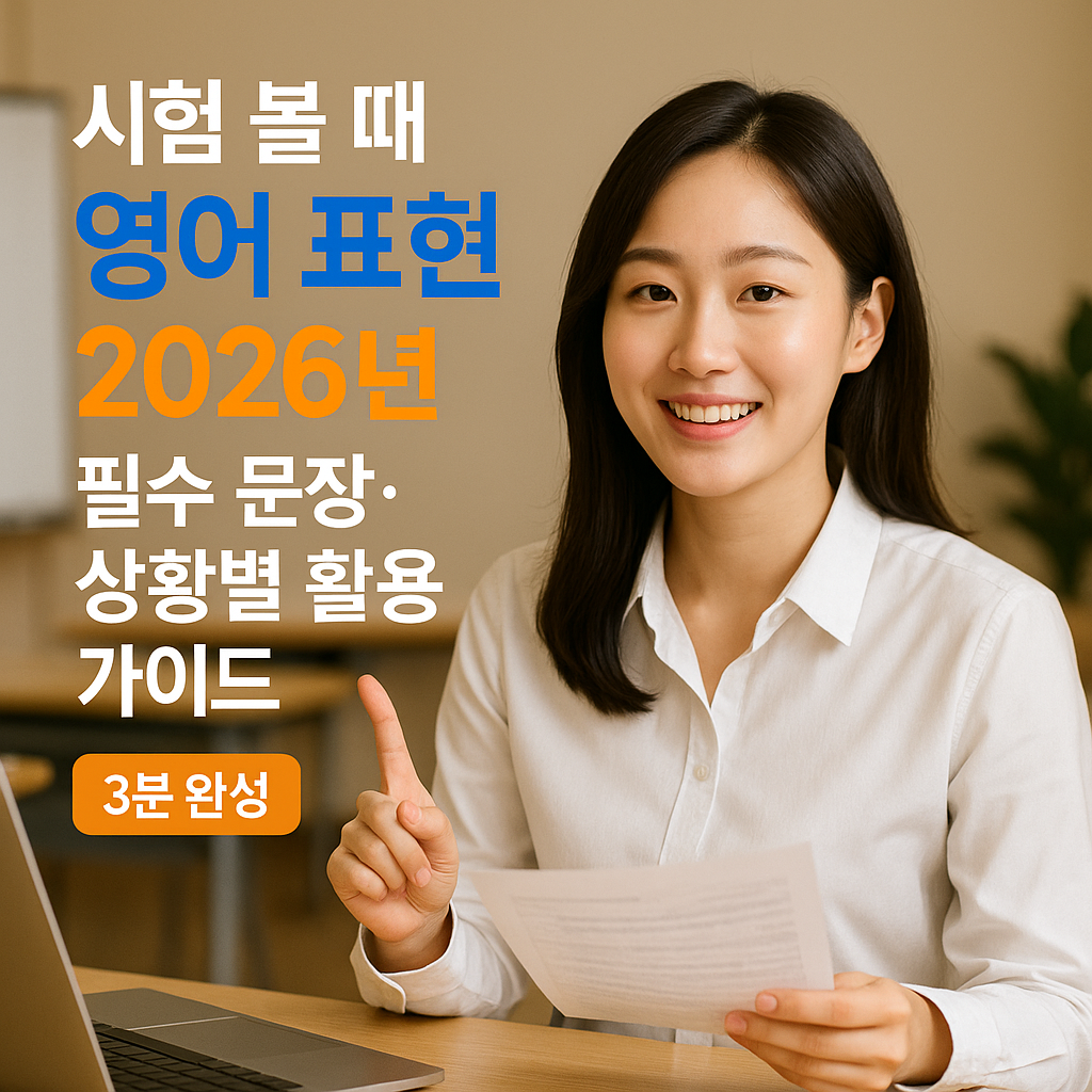 시험 볼 때 영어 표현 2026년 ｜ 필수 문장·상황별 활용 가이드